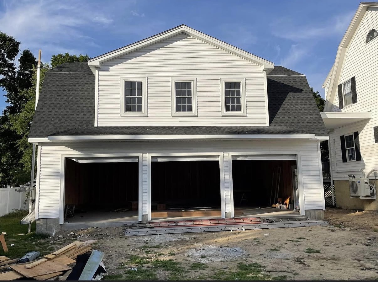 Finished custom three-bay garage addition